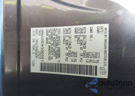 2018 Nissan Titan Sv z USA, uszkodzony, nr VIN 1N6AA1E60JN506983